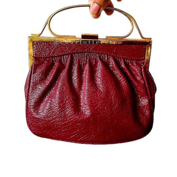 70s vtg Faux Leather Handbag - Picture 4 of 12